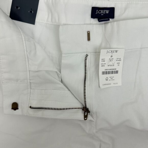 J.CREW 5” Classic Chino Shorts 10 White 100% Cotton Slant Pockets B29 - Picture 5 of 6